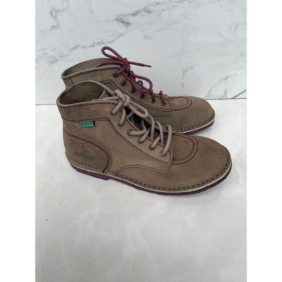 Kickers Mens Vintage Style Casual Ankle Boots Taupe Size 41 - Picture 11 of 11